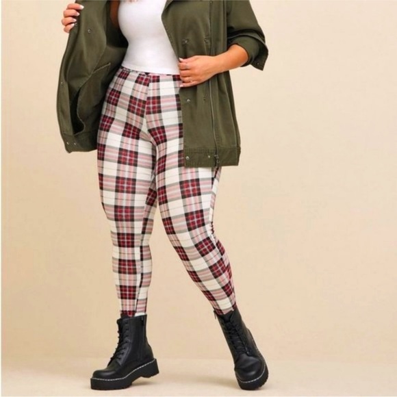 torrid Pants - NWT Torrid Red White Tartan Plaid Full Length Leggings